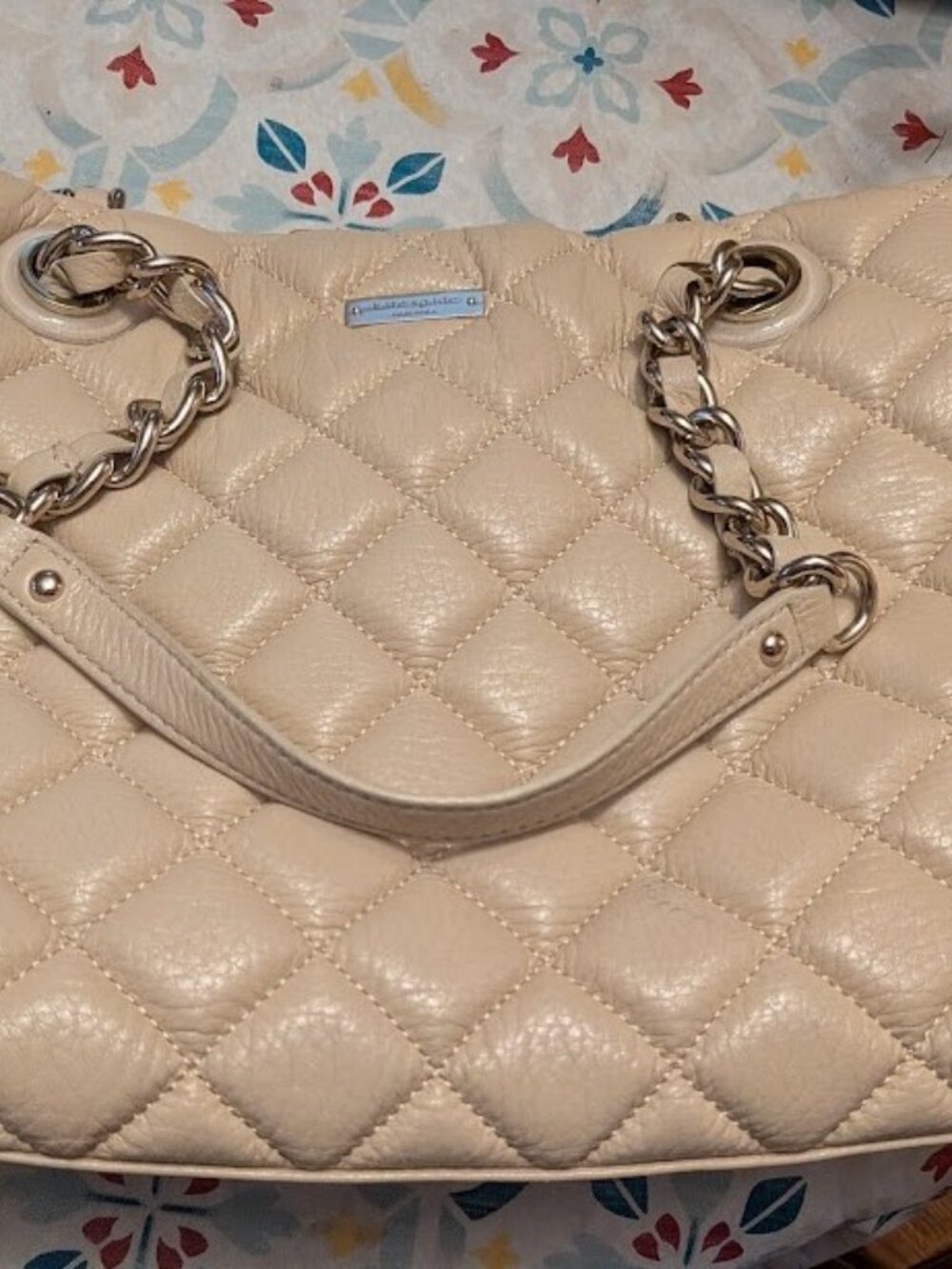 Kate Spade New York Gold Coast Maryanne Beige Quilted Leather Bag